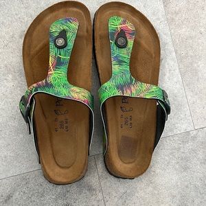 Papillio Birkenstock sandals.
